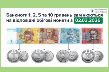 Паперові 1, 2, 5 та 10 гривень остаточно йдуть з обігу: що зміниться з березня 2026 року Паперові 1, 2, 5 та 10 гривень остаточно йдуть з обігу: що зміниться з березня 2026 року