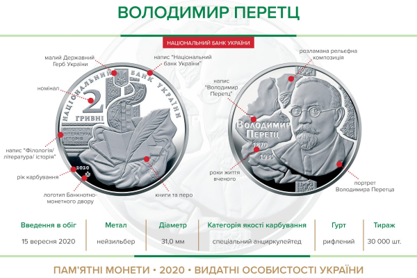 Памятная монета "Владимир Перетц"
